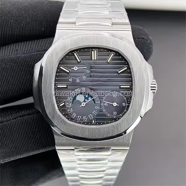 High quality stainless steel Moon phase 40mm blue dial Men's automatic mechanical watch ppf Factory version v3 5712